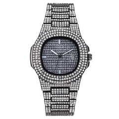 Mens Watches Luxury Brand Fashion Diamond Date Quartz Watch - ProTrendyz