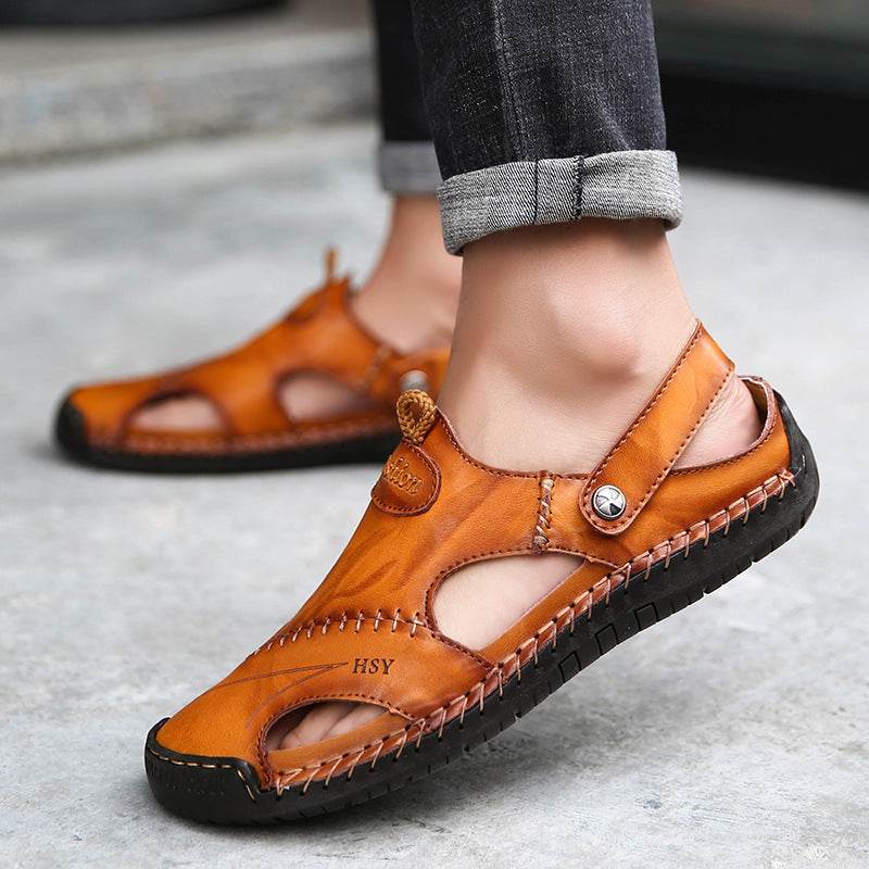Men's Closed Toe Sandals Summer Adjustable Slides Slippers Fashion Beach Shoes - ProTrendyz