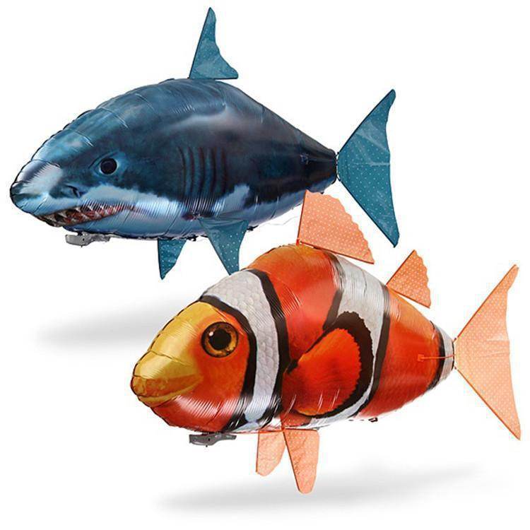 Infrared Remote Control Air Flying Fish Electric Air Suspension Shark Clown Fish, Helium Balloon Inflatable Toy - ProTrendyz