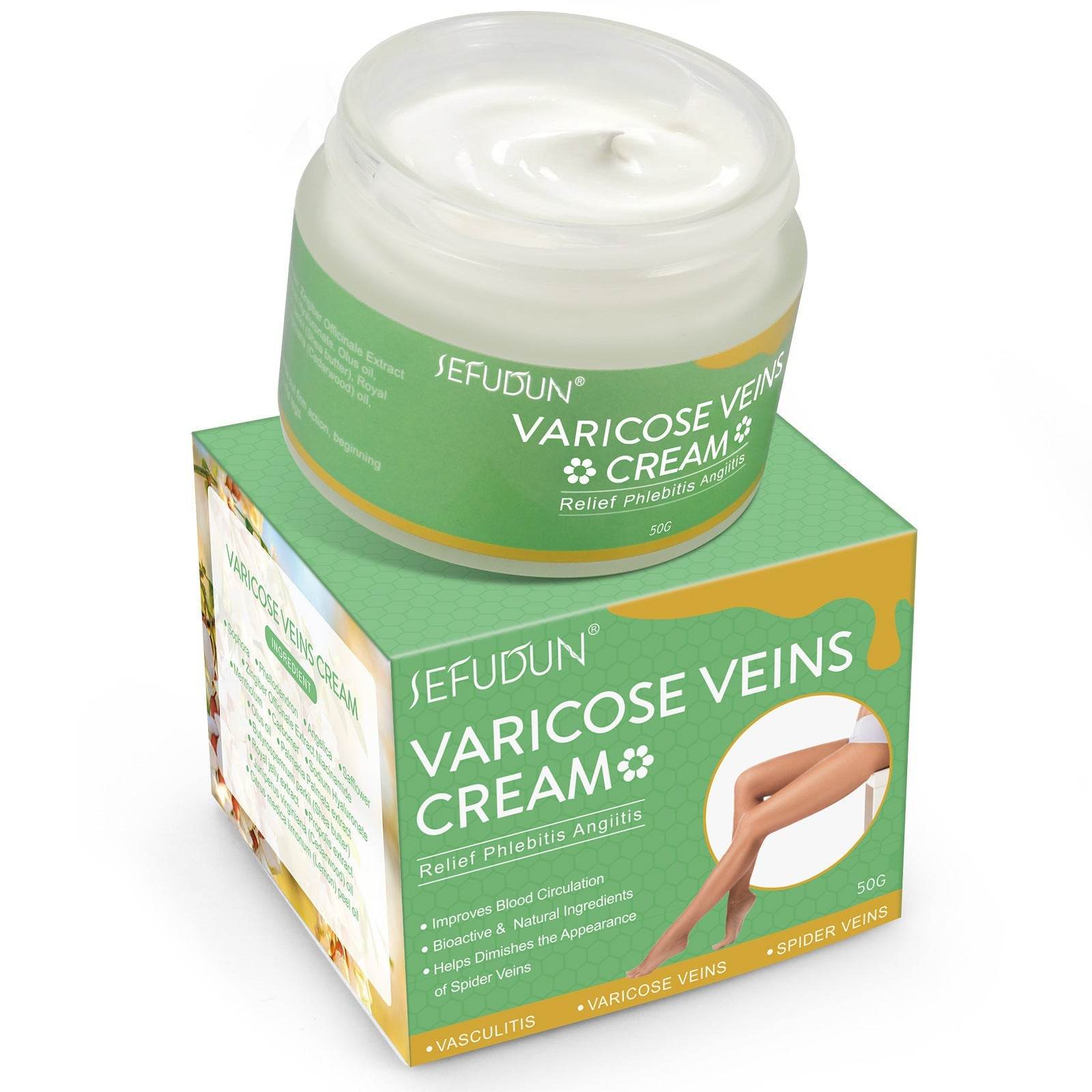 Vein Cream Red Blood Streaks Repair Earthworm Leg Bruises Bulge Relief Pain Safflower Skin care lotion Varicose Cream - ProTrendyz
