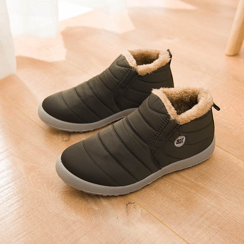 Slip on Fashion Unisex Keeping Warm Ankle Boots Men Winter Snow Boots Shoes Women Man Waterproof Lightweight Flat Plus Size Shoe - ProTrendyz