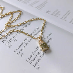 Sterling Silver Necklace Diamond Lock Net Red INS Popular Necklace Short Neck Chain - ProTrendyz