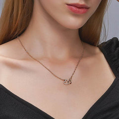 Love Necklace Temperament Double Peach Heart Pendant Clavicle Chain - ProTrendyz