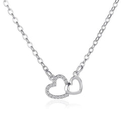 Love Necklace Temperament Double Peach Heart Pendant Clavicle Chain - ProTrendyz