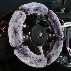 Car Steering Wheel Cover Winter Plush Steering Wheel Cover Korea Diamond Fashion Cute Handle Cover Car Accessories - ProTrendyz