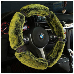 Car Steering Wheel Cover Winter Plush Steering Wheel Cover Korea Diamond Fashion Cute Handle Cover Car Accessories - ProTrendyz