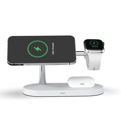 Multifunctional Five-In-One Magnetic Wireless Charging Watch Headset Desktop Mobile Phone Holder Charger 15W Fast Charge - ProTrendyz