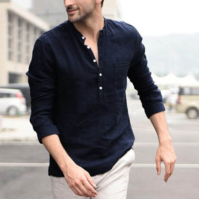 Plaid Collar Tops Turn Down Men Shirts Clothing - ProTrendyz