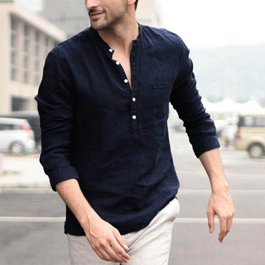 Plaid Collar Tops Turn Down Men Shirts Clothing - ProTrendyz
