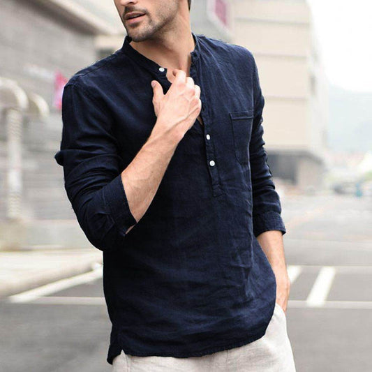 Plaid Collar Tops Turn Down Men Shirts Clothing - ProTrendyz