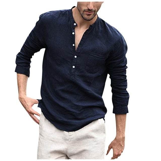 Plaid Collar Tops Turn Down Men Shirts Clothing - ProTrendyz