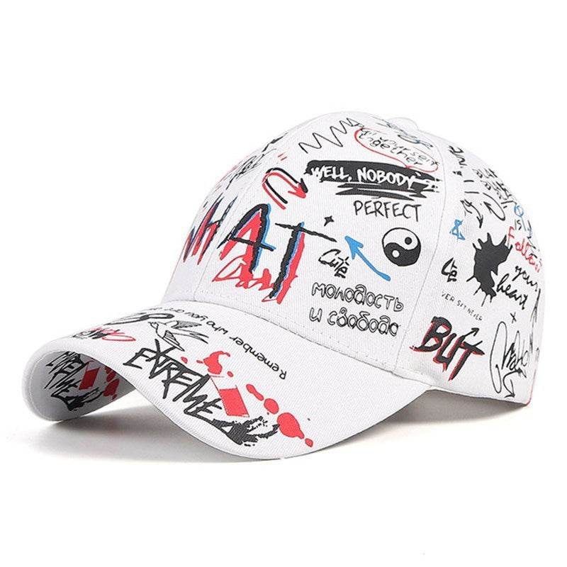 New WHAT Graffiti Baseball Cap Hip Hop Tide Hat Summer Travel Shade Caps Men Women Outdoor Sports Casual Hats Snapback Hats Gorr - ProTrendyz
