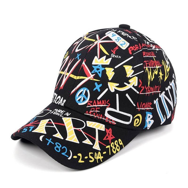 New WHAT Graffiti Baseball Cap Hip Hop Tide Hat Summer Travel Shade Caps Men Women Outdoor Sports Casual Hats Snapback Hats Gorr - ProTrendyz