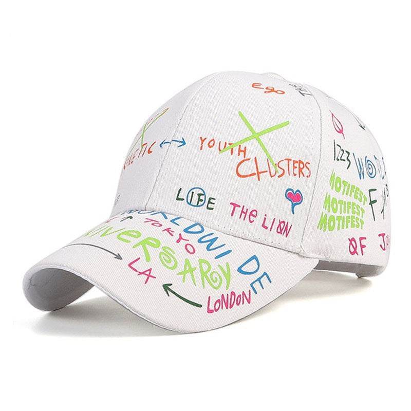 New WHAT Graffiti Baseball Cap Hip Hop Tide Hat Summer Travel Shade Caps Men Women Outdoor Sports Casual Hats Snapback Hats Gorr - ProTrendyz