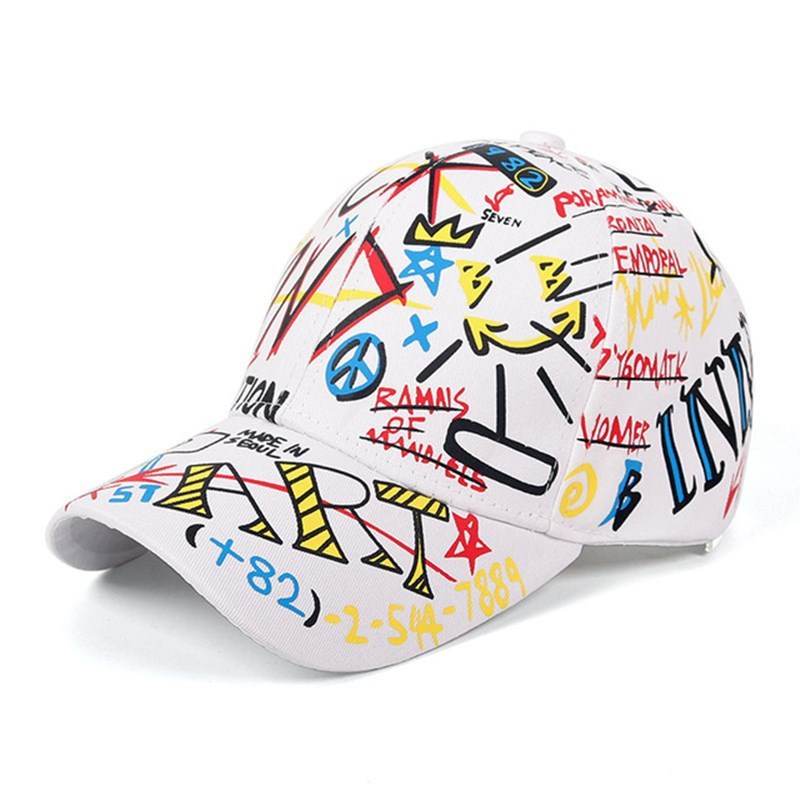 New WHAT Graffiti Baseball Cap Hip Hop Tide Hat Summer Travel Shade Caps Men Women Outdoor Sports Casual Hats Snapback Hats Gorr - ProTrendyz