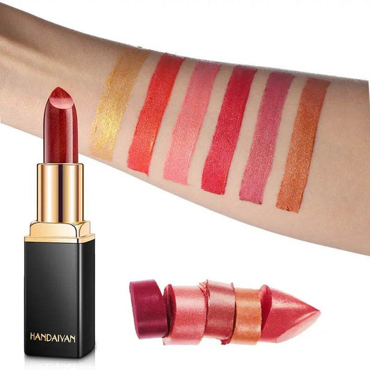 Shiny Metallic Lipstick Pearlescent Color Temperature Change Lipstick Gilt Lipstick - ProTrendyz
