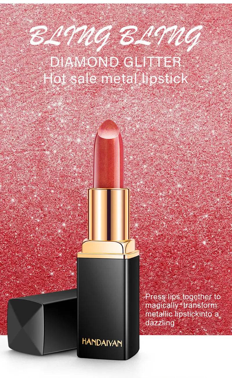 Shiny Metallic Lipstick Pearlescent Color Temperature Change Lipstick Gilt Lipstick - ProTrendyz