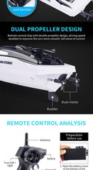 New Electric Shark RC Boat Vehicles Waterproof Swimming Pool Simulation Model Toys 2 In 1 High-speed Remote Control Boat - ProTrendyz