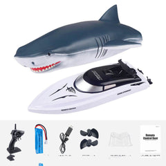 New Electric Shark RC Boat Vehicles Waterproof Swimming Pool Simulation Model Toys 2 In 1 High-speed Remote Control Boat - ProTrendyz
