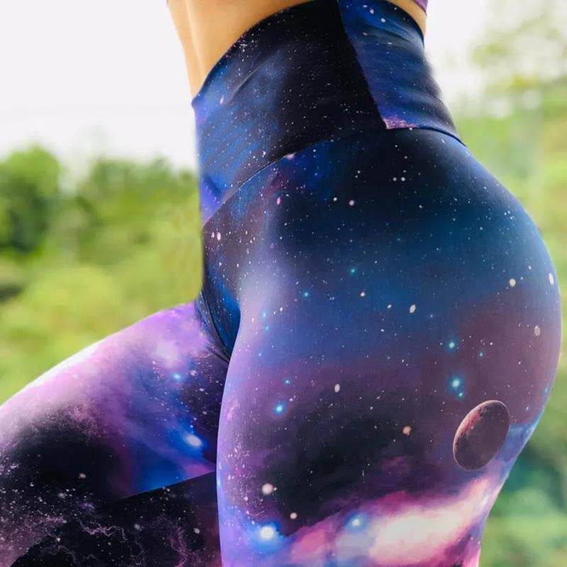 Fitness High Elastic Sports Leggings Training Abstract Ink Pattern High Waist Yoga Leggings - ProTrendyz