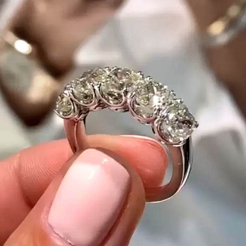 New Fashion Round Diamond Ring Zircon Ring - ProTrendyz