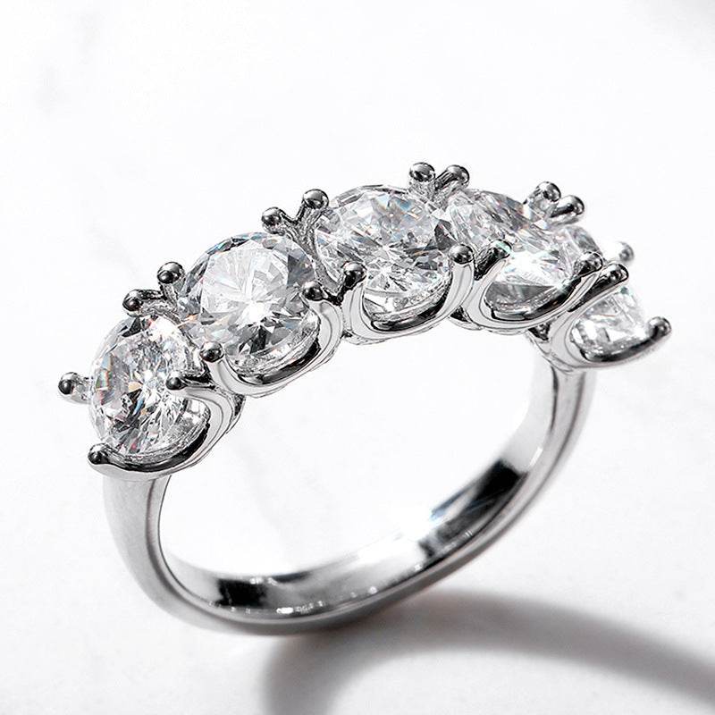 New Fashion Round Diamond Ring Zircon Ring - ProTrendyz