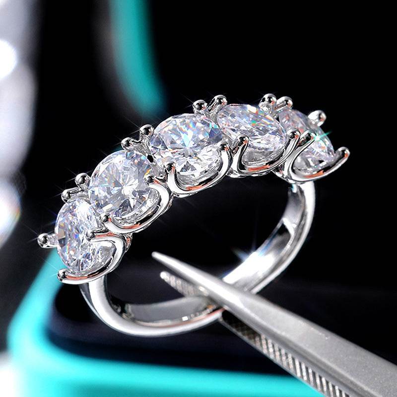 New Fashion Round Diamond Ring Zircon Ring - ProTrendyz