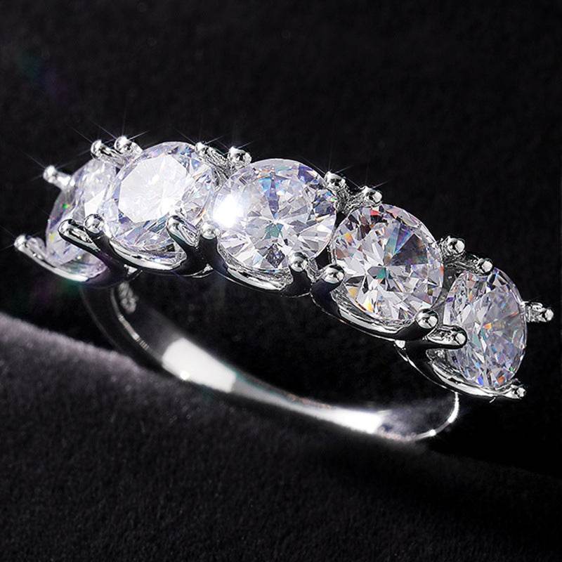 New Fashion Round Diamond Ring Zircon Ring - ProTrendyz