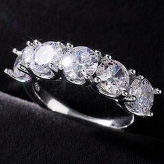 New Fashion Round Diamond Ring Zircon Ring - ProTrendyz