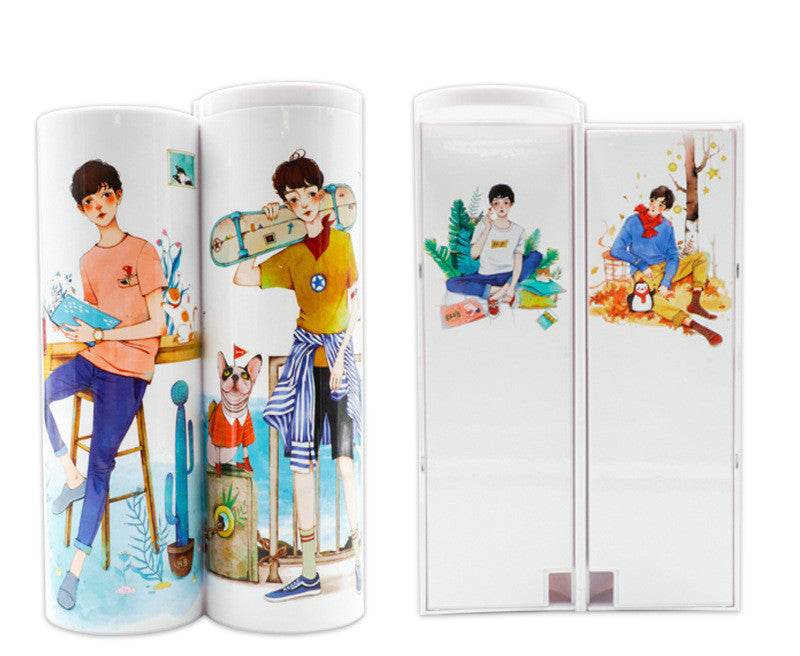 Long Student Pencil Case, Multifunctional Pencil Case, Plastic Double-layer Children's Creative Pencil Case - ProTrendyz