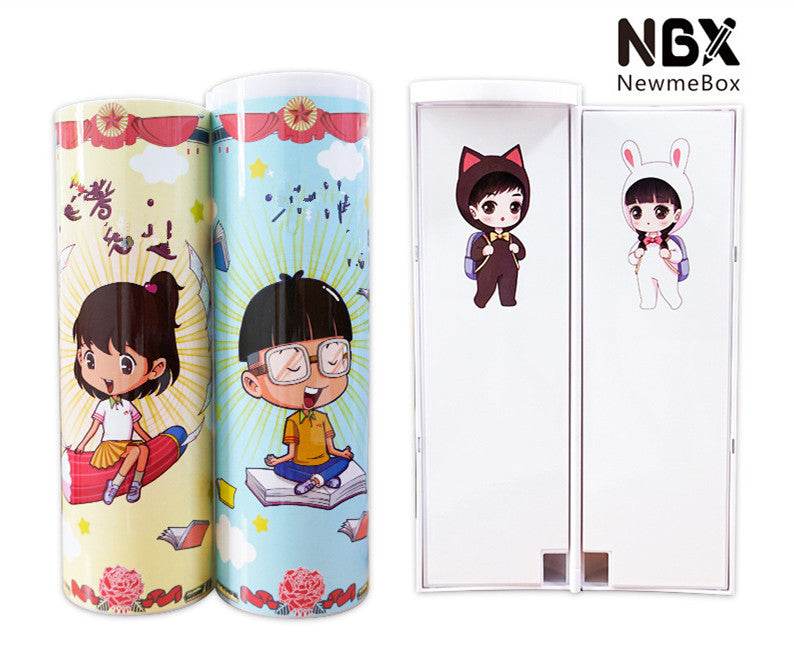 Long Student Pencil Case, Multifunctional Pencil Case, Plastic Double-layer Children's Creative Pencil Case - ProTrendyz