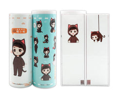 Long Student Pencil Case, Multifunctional Pencil Case, Plastic Double-layer Children's Creative Pencil Case - ProTrendyz