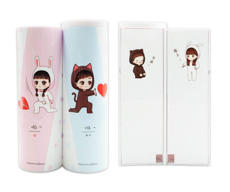 Long Student Pencil Case, Multifunctional Pencil Case, Plastic Double-layer Children's Creative Pencil Case - ProTrendyz