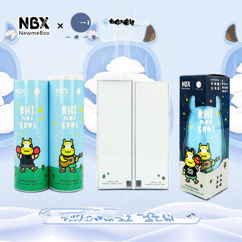 Long Student Pencil Case, Multifunctional Pencil Case, Plastic Double-layer Children's Creative Pencil Case - ProTrendyz