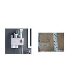 Non-marking Hanging Magnetic Toothbrush Holder Single Drawer Storage Rack With Toothpaste Squeezer Toiletry Set - ProTrendyz