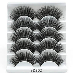 Mink False Eyelashes 3D False Eyelashes Five Pairs Of Soft Cotton Stalk Eyelashes - ProTrendyz