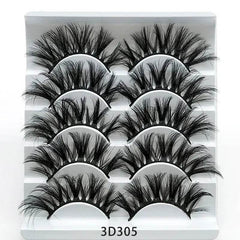 Mink False Eyelashes 3D False Eyelashes Five Pairs Of Soft Cotton Stalk Eyelashes - ProTrendyz