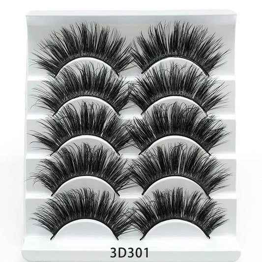 Mink False Eyelashes 3D False Eyelashes Five Pairs Of Soft Cotton Stalk Eyelashes - ProTrendyz