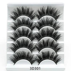Mink False Eyelashes 3D False Eyelashes Five Pairs Of Soft Cotton Stalk Eyelashes - ProTrendyz