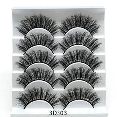 Mink False Eyelashes 3D False Eyelashes Five Pairs Of Soft Cotton Stalk Eyelashes - ProTrendyz