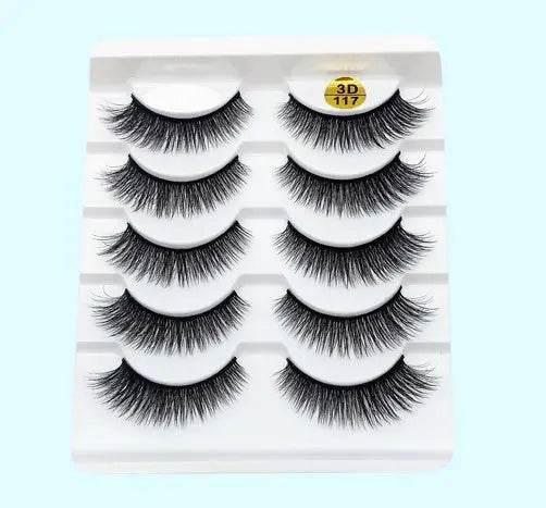 Mink False Eyelashes 3D False Eyelashes Five Pairs Of Soft Cotton Stalk Eyelashes - ProTrendyz