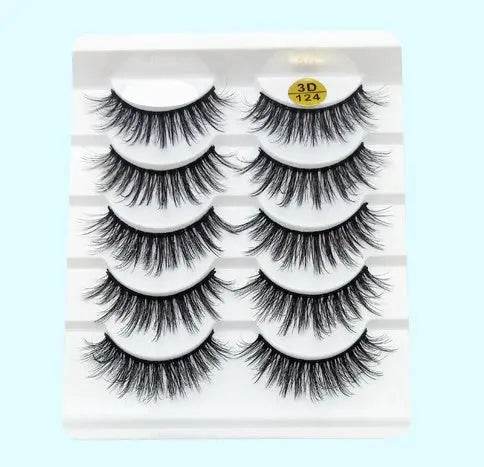 Mink False Eyelashes 3D False Eyelashes Five Pairs Of Soft Cotton Stalk Eyelashes - ProTrendyz