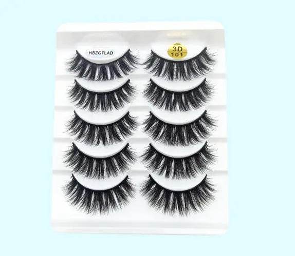 Mink False Eyelashes 3D False Eyelashes Five Pairs Of Soft Cotton Stalk Eyelashes - ProTrendyz