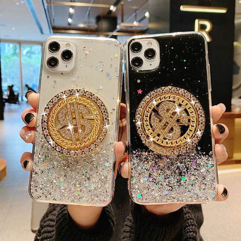 3D Diamond Dollar Turnplate Phone Case Luxury Designer - ProTrendyz