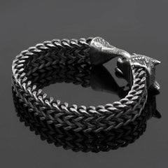 Bracelet Men Stainless Steel Vintage Black Wolf Head Cuban Chain Hand Wristband Male Fashion Jewelry Wholesale Accessories Gifts - ProTrendyz
