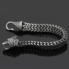 Bracelet Men Stainless Steel Vintage Black Wolf Head Cuban Chain Hand Wristband Male Fashion Jewelry Wholesale Accessories Gifts - ProTrendyz