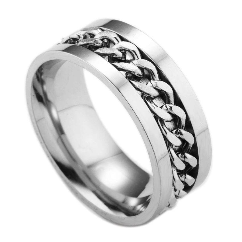 Stainless Steel Spinner Ring Beer Corkscrew Artifact Fashion Simple Heterosexual Rings Casual Men And Women Jewelry Bague Femme - ProTrendyz