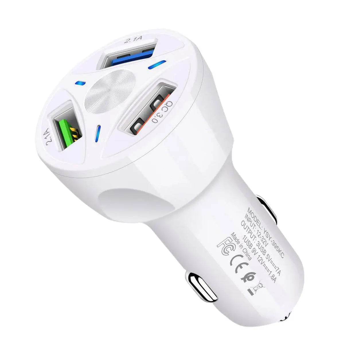 7A Fast Charge Car Charger One For Four Car Mobile Phone Charger Car Charger - ProTrendyz