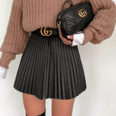 Draped Pleated Knitted Mini Skirts Women Winter Short Skirt - ProTrendyz