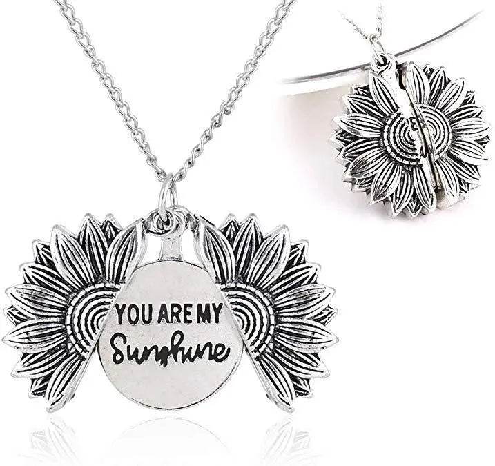 You Are My Sunshine Sunflower Necklace Women Men US - ProTrendyz